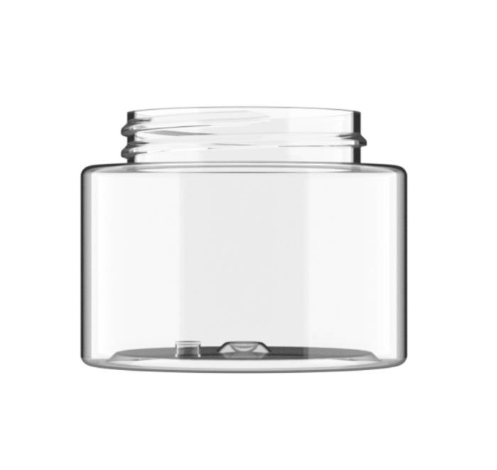 100ml Clear PET Wide Straight Jar, 48/400 Neck (To Suit Double Jar Cap)